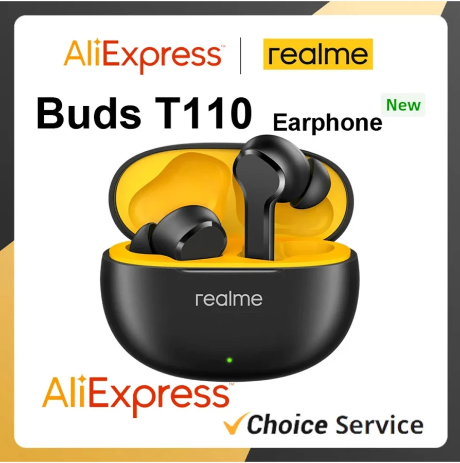 realme Original Realme Buds T110 Earphone Bluetooth Ai Noise Cancelling Wireless Headphone Hifi Sound Qu... - One size - Image 5